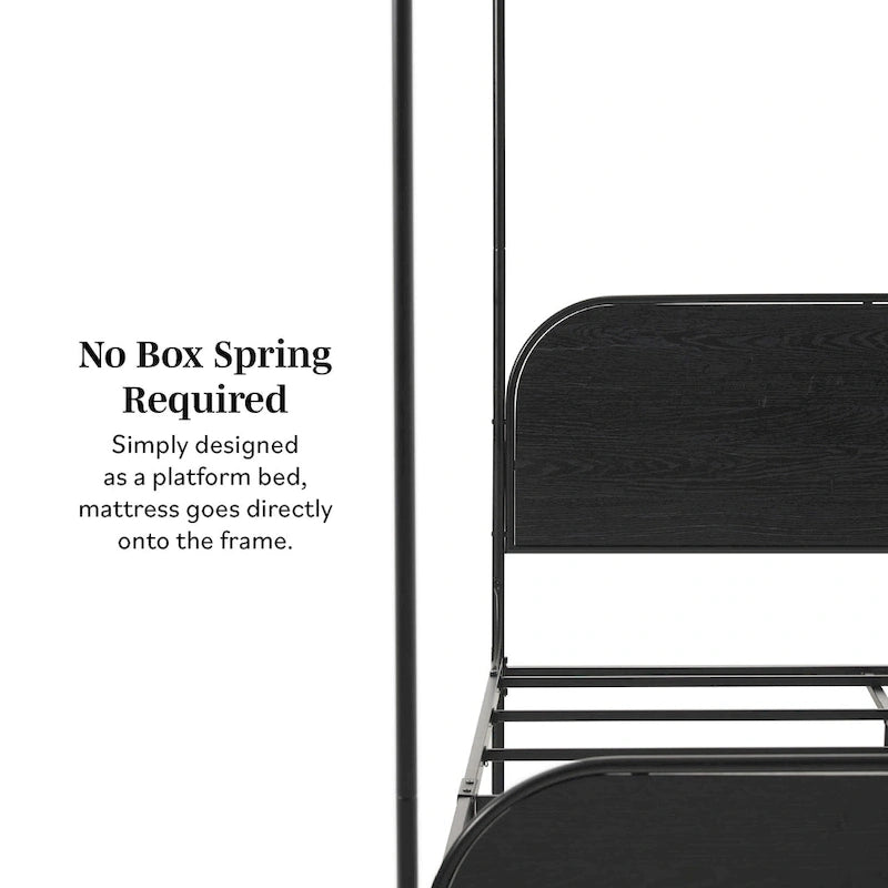 Lit à baldaquin moderne en métal courbé grandeur queen Middlebrook Designs