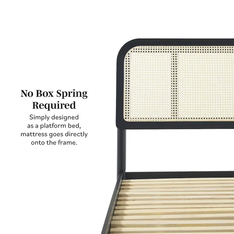 Cadre de lit Queen size Boho incurvé en rotin Middlebrook Designs