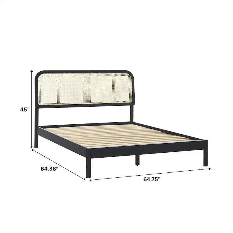 Cadre de lit Queen size Boho incurvé en rotin Middlebrook Designs