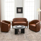 KINWELL 50W Petit canapé causeuse rembourré en similicuir capitonné