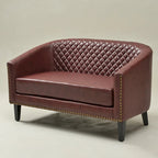 KINWELL 50W Petit canapé causeuse rembourré en similicuir capitonné