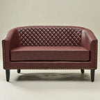 KINWELL 50W Petit canapé causeuse rembourré en similicuir capitonné