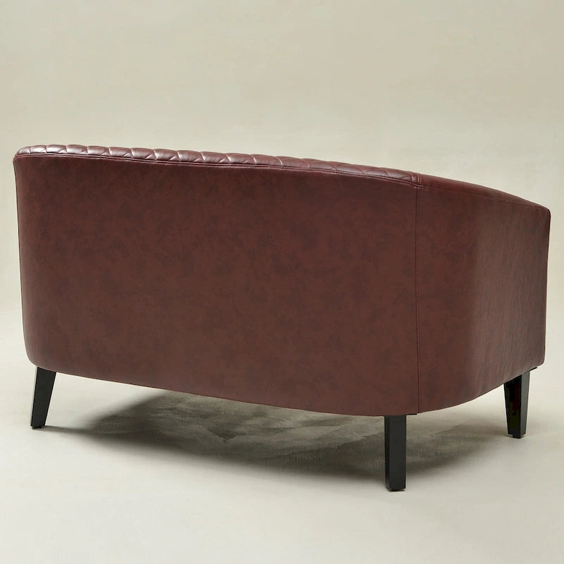 KINWELL 50W Petit canapé causeuse rembourré en similicuir capitonné