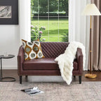 KINWELL 50W Petit canapé causeuse rembourré en similicuir capitonné