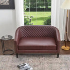 KINWELL 50W Petit canapé causeuse rembourré en similicuir capitonné