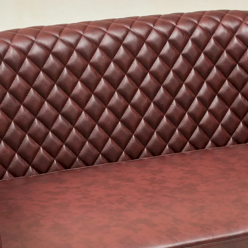 KINWELL 50W Petit canapé causeuse rembourré en similicuir capitonné