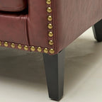 KINWELL 50W Petit canapé causeuse rembourré en similicuir capitonné