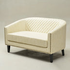 KINWELL 50W Petit canapé causeuse rembourré en similicuir capitonné