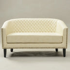 KINWELL 50W Petit canapé causeuse rembourré en similicuir capitonné