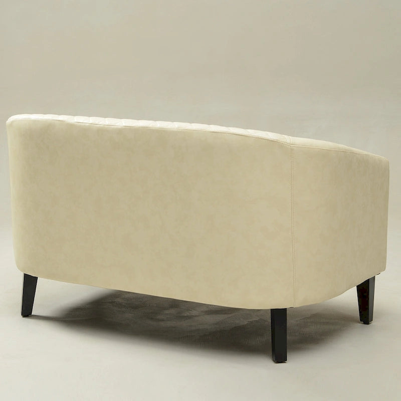 KINWELL 50W Petit canapé causeuse rembourré en similicuir capitonné