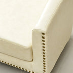 KINWELL 50W Petit canapé causeuse rembourré en similicuir capitonné