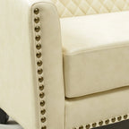 KINWELL 50W Petit canapé causeuse rembourré en similicuir capitonné