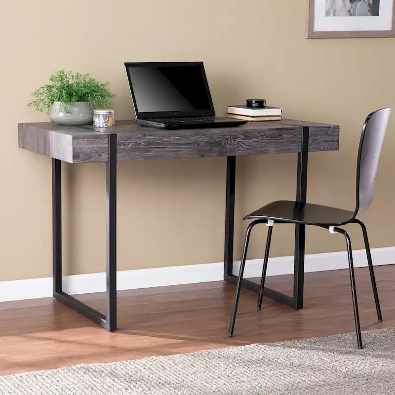 SEI Furniture Hackney Transitional Black Wood Desk