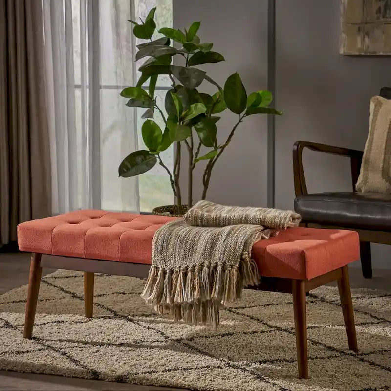 Banc Ottoman en Tissu Capitonnage Flavel de Christopher Knight Home