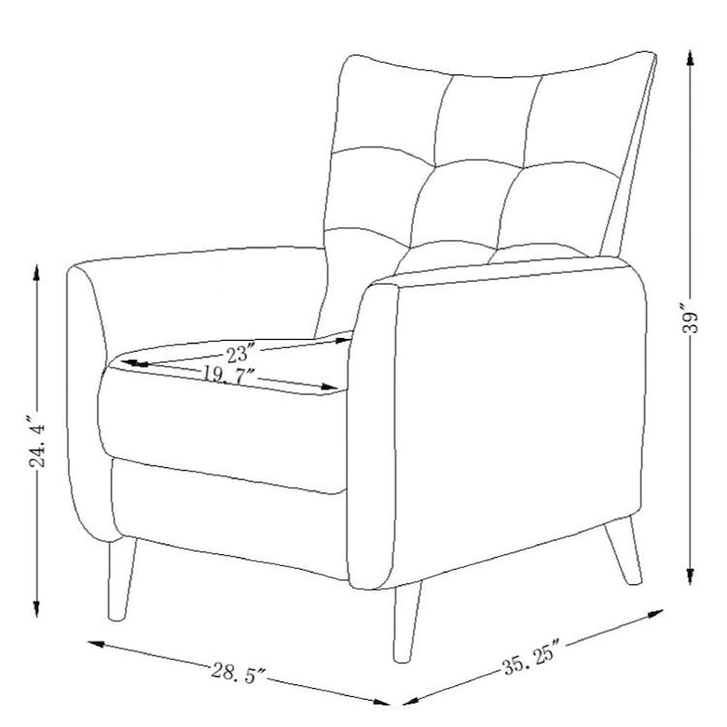 Fauteuil inclinable manuel Aurora Comfy avec base en bois
