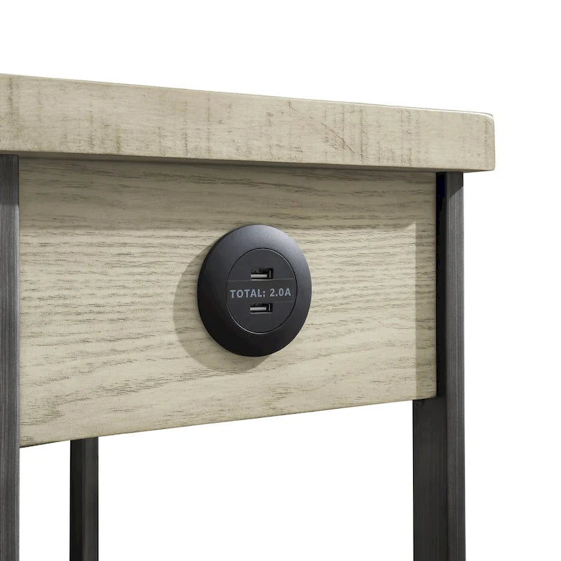 Table d'appoint en bois rustique Mingard de 20 pouces avec 1 étagère et 1 tiroir par Furniture of America