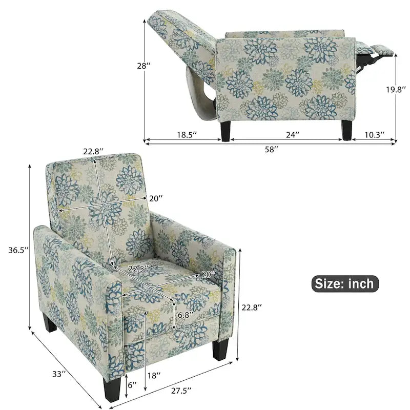 Fauteuil inclinable Darvis Floral Club de Christopher Knight Home