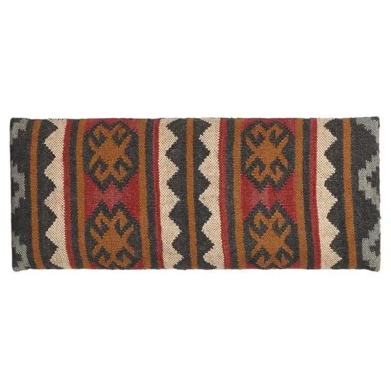 Banc de rangement en bois rembourré kilim fait à la main HERAT ORIENTAL - 30 L x 12,5 P x 16 H