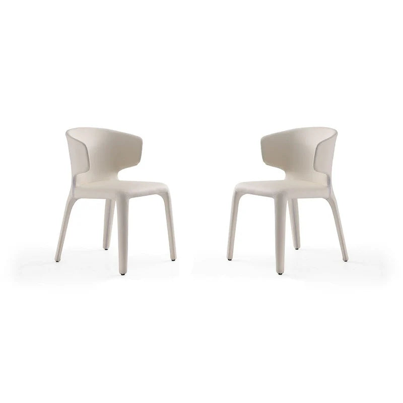 Conrad Cream Faux Leather Dining Chair (Set of 2)