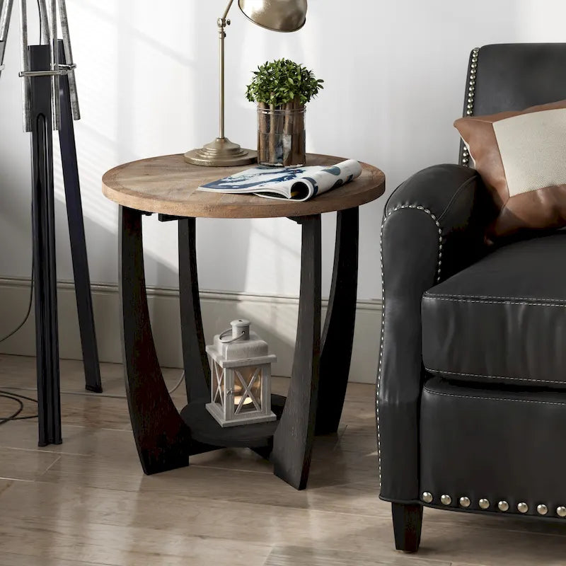 Table d'appoint rustique COZAYH, table basse d'appoint de style campagne française pour la famille, petits espaces