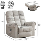 Fauteuils inclinables pivotants surdimensionnés pour homme fort