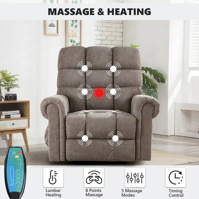 Fauteuils inclinables pivotants surdimensionnés pour homme fort