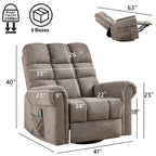 Fauteuils inclinables pivotants surdimensionnés pour homme fort