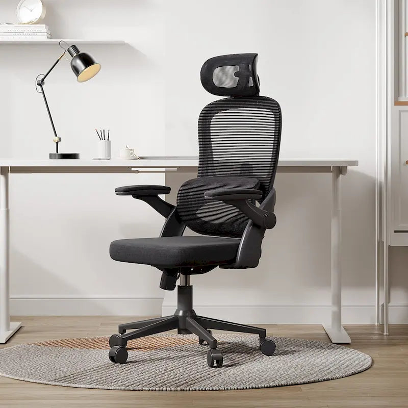 SIHOO Chaise de bureau ergonomique à dossier haut pour personnes grandes et fortes, noire - 75*70*126
