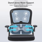 SIHOO Chaise de bureau ergonomique à dossier haut pour personnes grandes et fortes, noire - 75*70*126