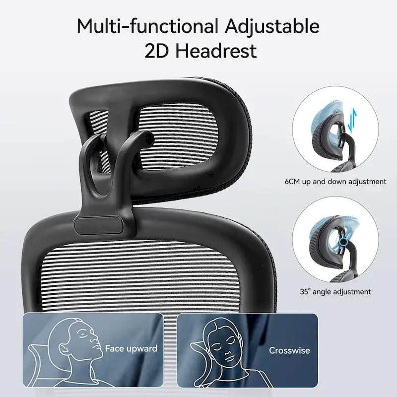 SIHOO Chaise de bureau ergonomique à dossier haut pour personnes grandes et fortes, noire - 75*70*126