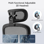 SIHOO Chaise de bureau ergonomique à dossier haut pour personnes grandes et fortes, noire - 75*70*126