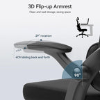 SIHOO Chaise de bureau ergonomique à dossier haut pour personnes grandes et fortes, noire - 75*70*126