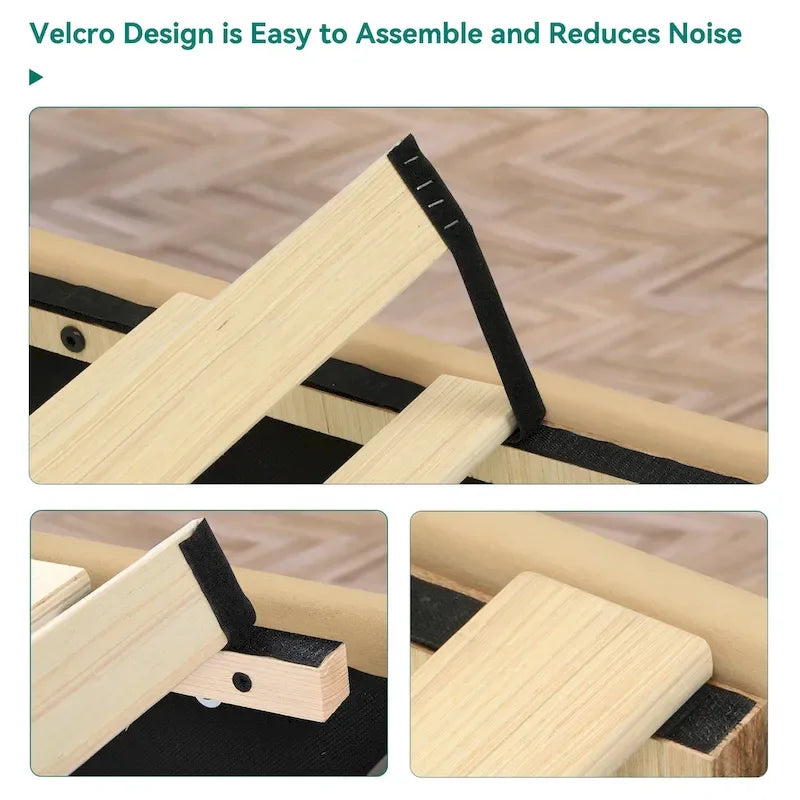 Cadre de lit Queen rembourré avec tiroirs de rangement Tête de lit intégrée 4 ports USB Lit plateforme