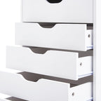 Étroite commode en bois à 9 tiroirs coulissants et étagère de rangement supérieure