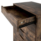 Étroite commode en bois à 9 tiroirs coulissants et étagère de rangement supérieure