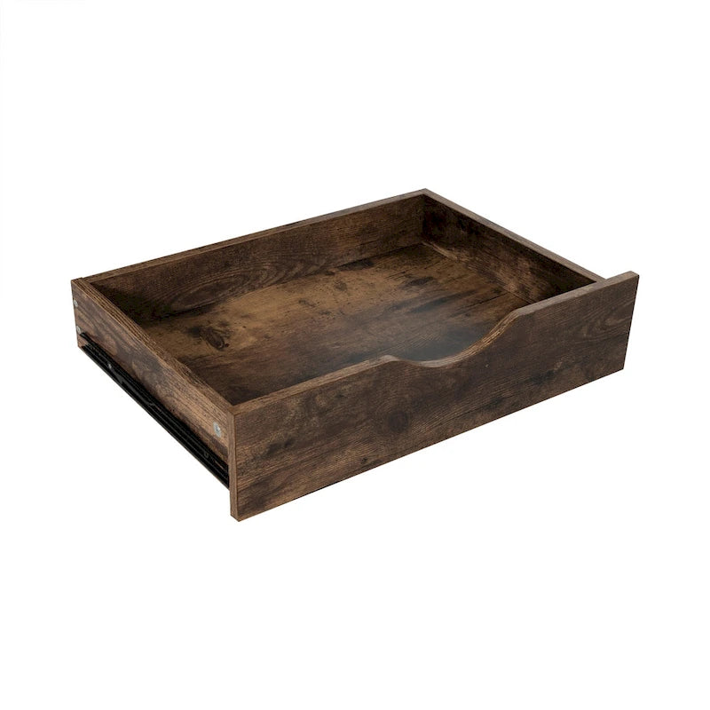 Étroite commode en bois à 9 tiroirs coulissants et étagère de rangement supérieure
