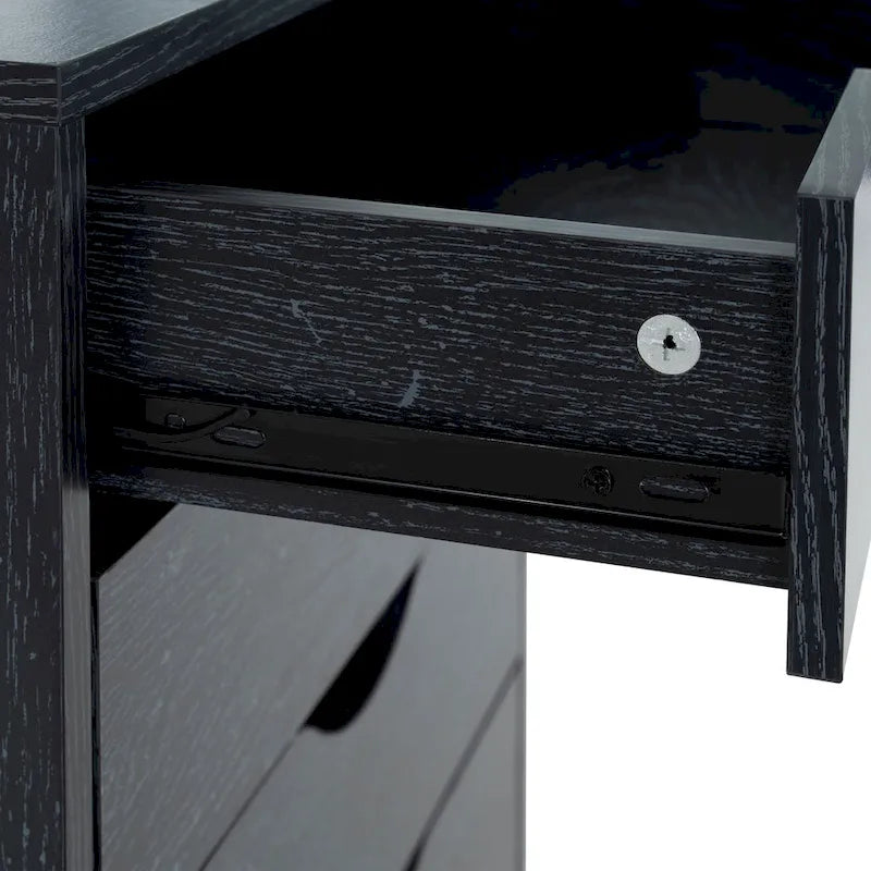 Étroite commode en bois à 9 tiroirs coulissants et étagère de rangement supérieure