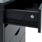 Étroite commode en bois à 9 tiroirs coulissants et étagère de rangement supérieure