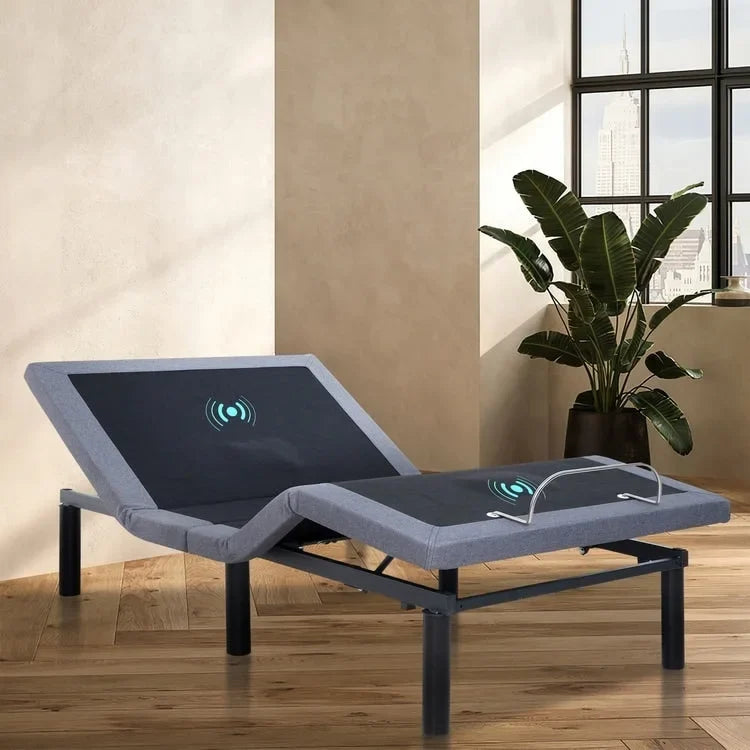 Cadre de lit réglable avec positionnement zéro gravité, options de massage et réglages indépendants de l'inclinaison de la tête et des pieds