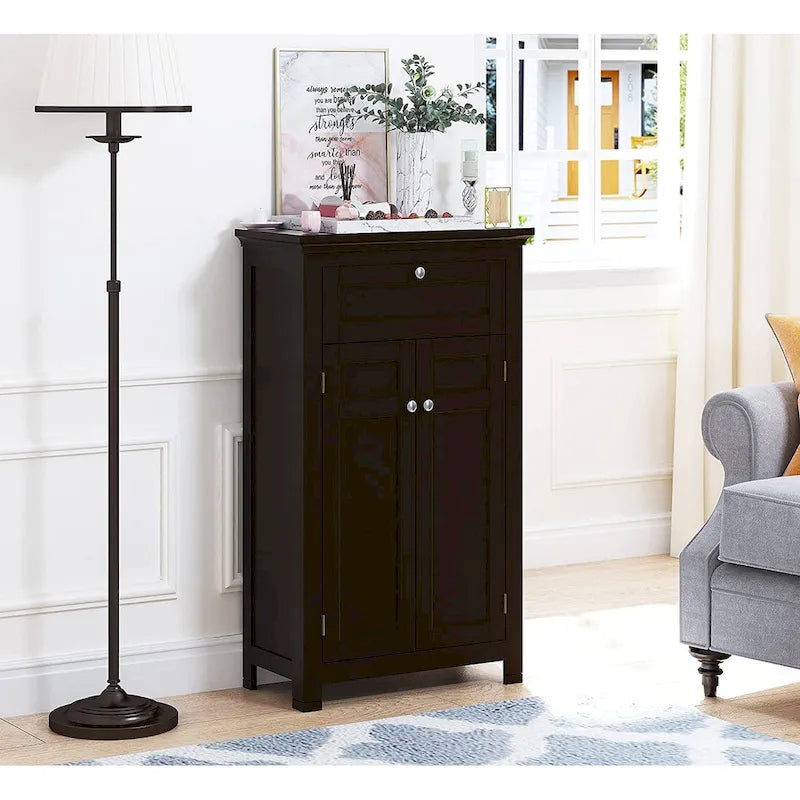 Spirich Home Freestanding Bathroom Cabinet with Doors Wooden Entryway Storage Cabinet,White