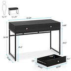 Bureau de travail et d'étude de 120 cm avec 2 tiroirs de rangement