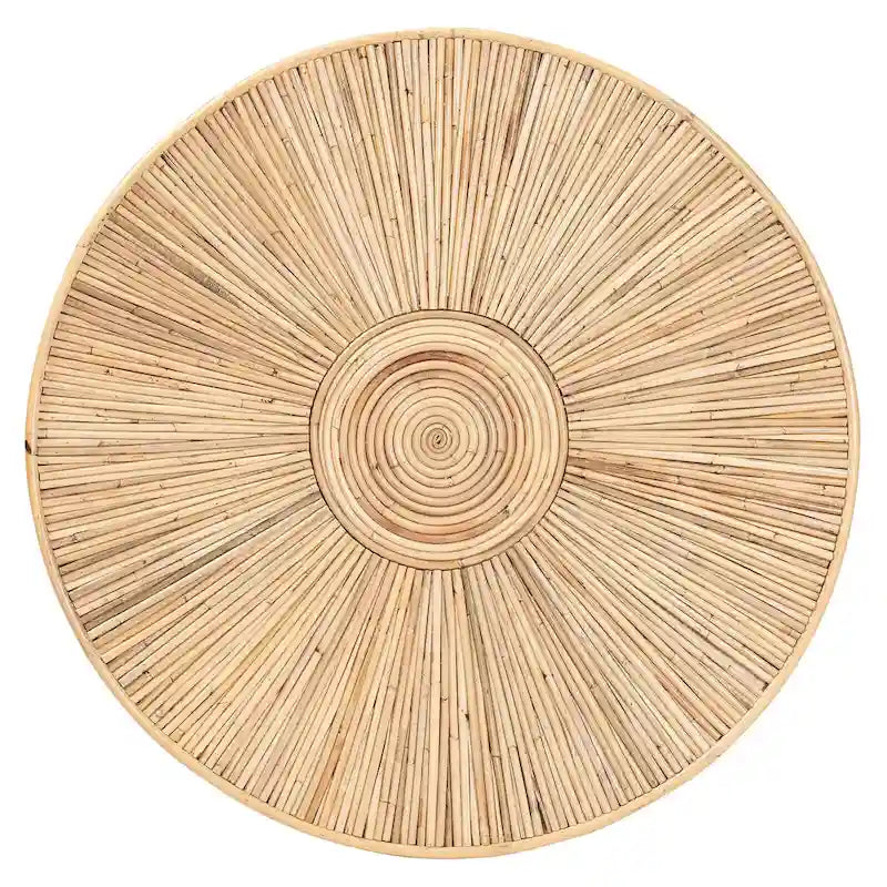 Table basse Miami bohème en rotin clair miel