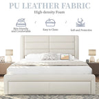 Cadre de lit tapissé Yaheetech avec 4 tiroirs de rangement et ports USB intégrés