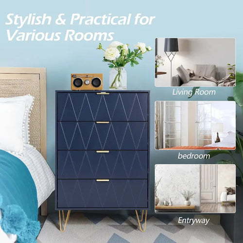 4 Drawer Dresser and Night Stand Sets for Bedroom Set of 2 & 4 Drawer Dresser Combo