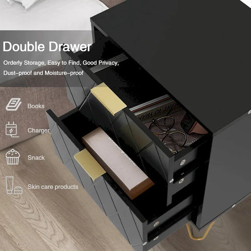 Commodes 4 tiroirs et tables de chevet par lots de 2 et commodes combinées 4 tiroirs pour chambre à coucher