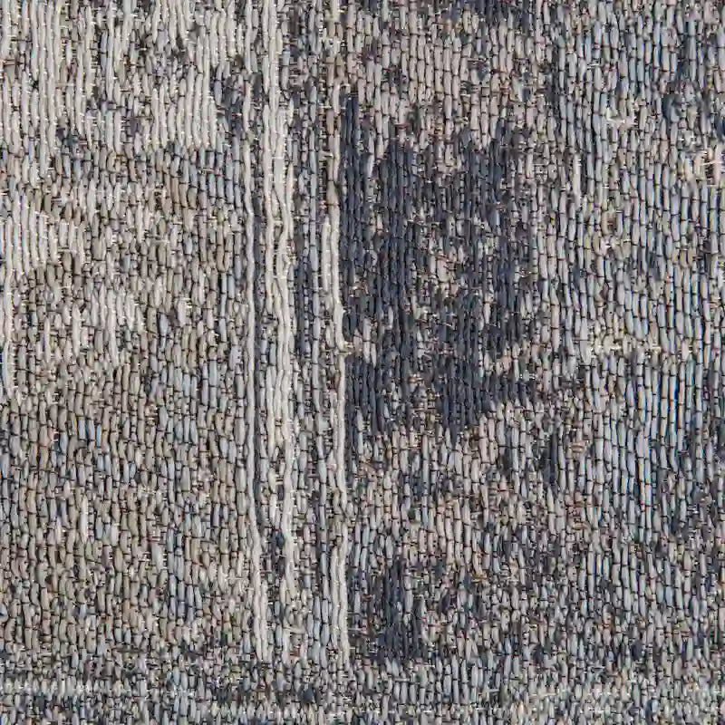 Pouf ottoman carré Jani Biarritz gris et ivoire de 56 cm – Repose-pieds fait main pour salon et chambre