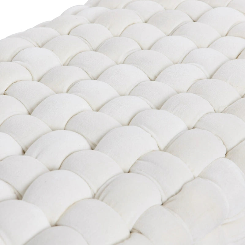 Banc d'entrée en velours tissé épais avec pieds en bois