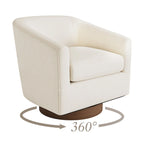 Fauteuil pivotant moderne en tissu pour salon, structure en bois