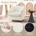 Fauteuil pivotant moderne en tissu pour salon, structure en bois