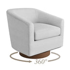 Fauteuil pivotant moderne en tissu pour salon, structure en bois